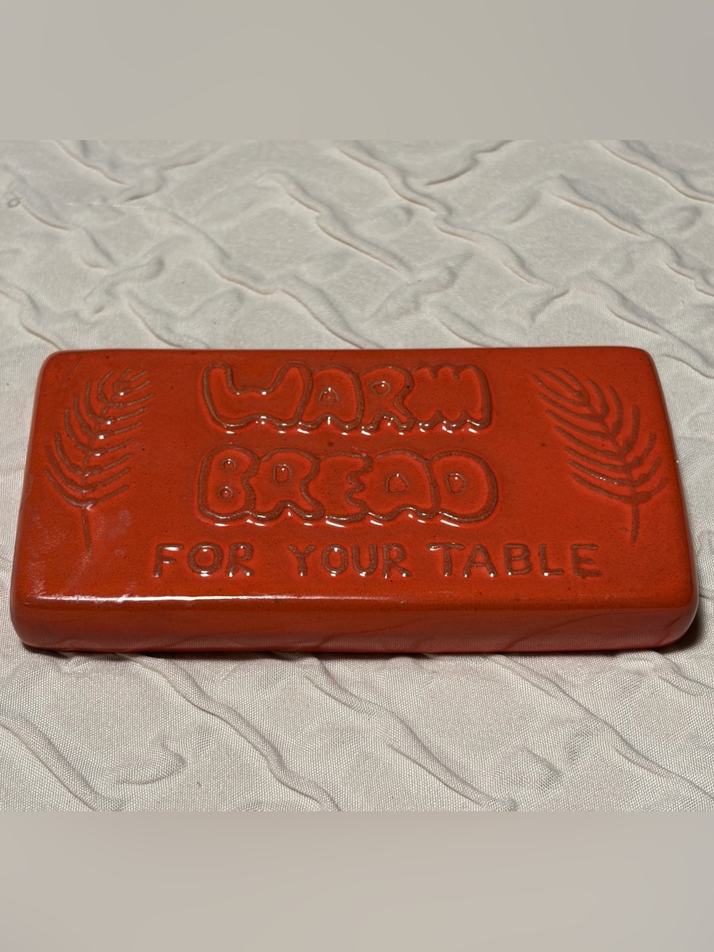 Vintage Frankoma Pottery 251 Rectangular Bread Warmer Flame Red Gloss